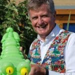 Children's magician with colourful magic box